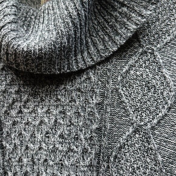 Faded Glory Chunky Cable Knit Sweater Cowl Neck Cozy Fall Winter Gray NEW XL - Picture 3 of 7